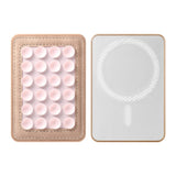 Silikon Sugekopp Mobilholder med Kunstskinn – MagSafe Kompatibel – Rosa