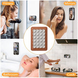 Silikon Sugekopp Mobilholder med Kunstskinn – MagSafe Kompatibel – Brun / Hvit