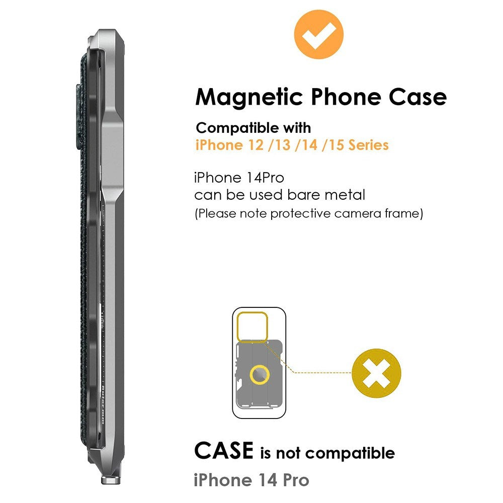 AULUMU Multifunksjonell Kortholder - MagSafe Kompatibel - Hvit / Sølv