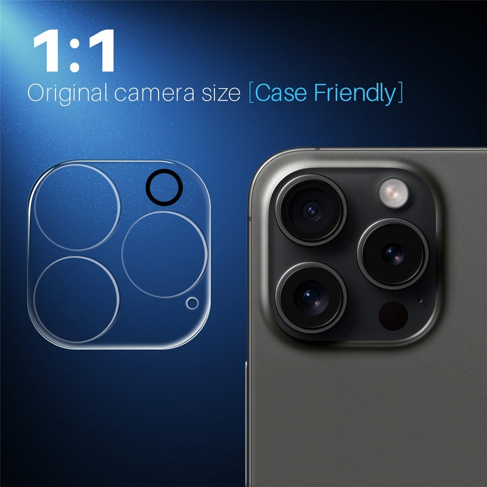 NORTHJO iPhone 15 Pro / 15 Pro Max Herdet Kameralinseglass - Gjennomsiktig