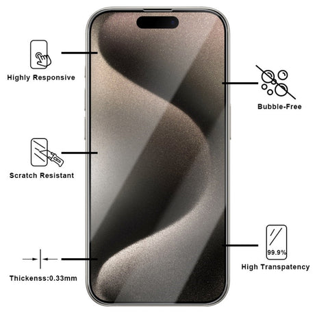 iPhone 16 Pro Skjermbeskyttelse 2.5D Herdet Glass - Case Friendly - Gjennomsiktig