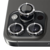NORTHJO iPhone 16 Pro / 16 Pro Max Kameralinsebeskytter - Rhinestones - Svart