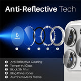 NORTHJO iPhone 16 Pro / 16 Pro Max Kameralinsebeskytter - Rhinestones - Sølv