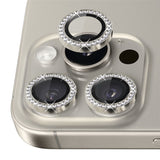 NORTHJO iPhone 16 Pro / 16 Pro Max Kameralinsebeskytter - Rhinestones - Beige