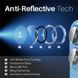 NORTHJO iPhone 16 / 16 Plus Kameralinsebeskytter - Rhinestones - Blå