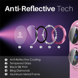 NORTHJO iPhone 16 / 16 Plus Kameralinsebeskytter - Rhinestones - Rosa