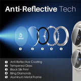 NORTHJO iPhone 16 / 16 Plus Kameralinsebeskytter - Rhinestones - Sølv