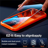 TORRAS iPhone 16 Full Fit Skjermbeskytter m. Monteringsramme - Privacy Funksjon - Gjennomsiktig