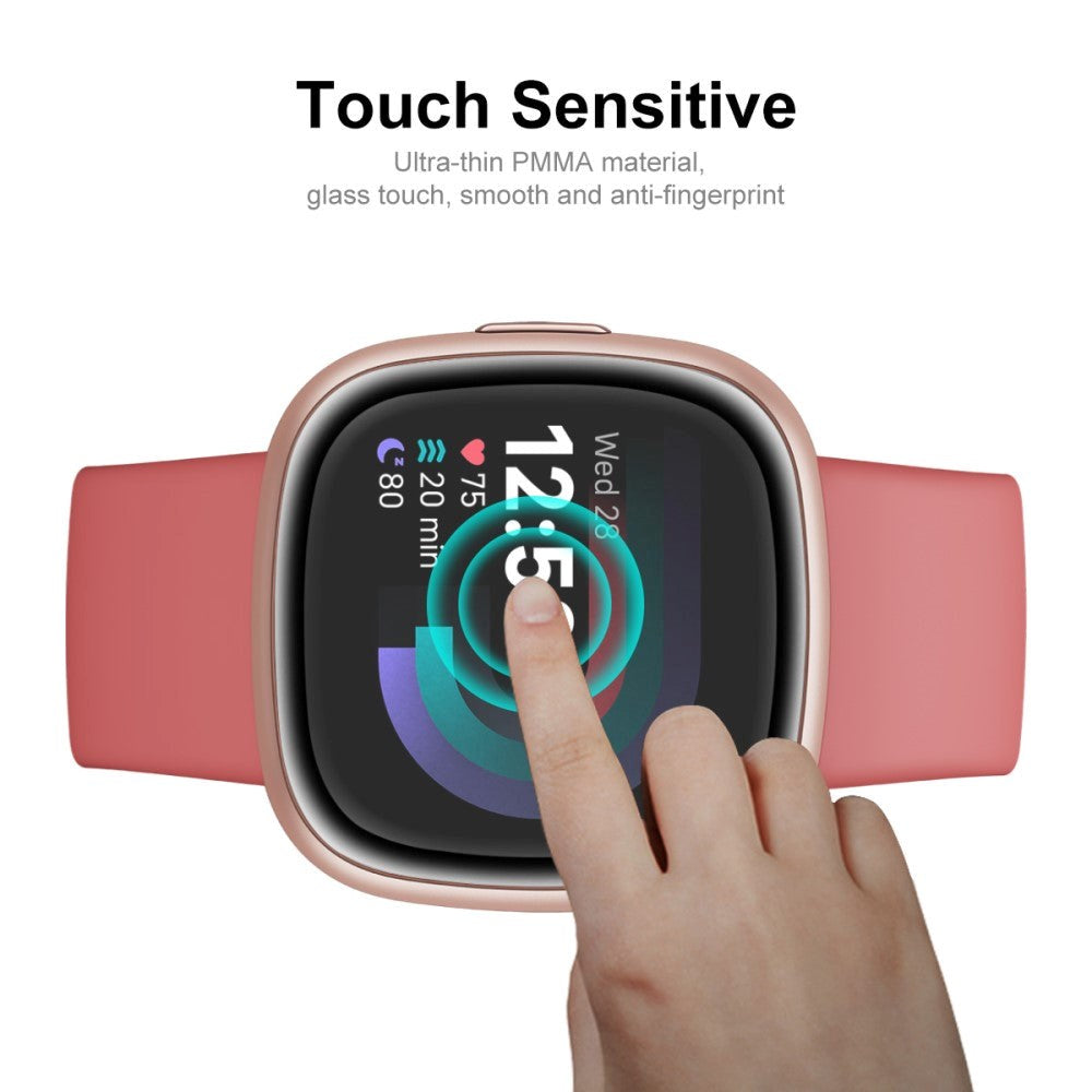 Fitbit Versa 4 / Sense 2 ENKAY Plast Skjermbeskytter - Svart Kant