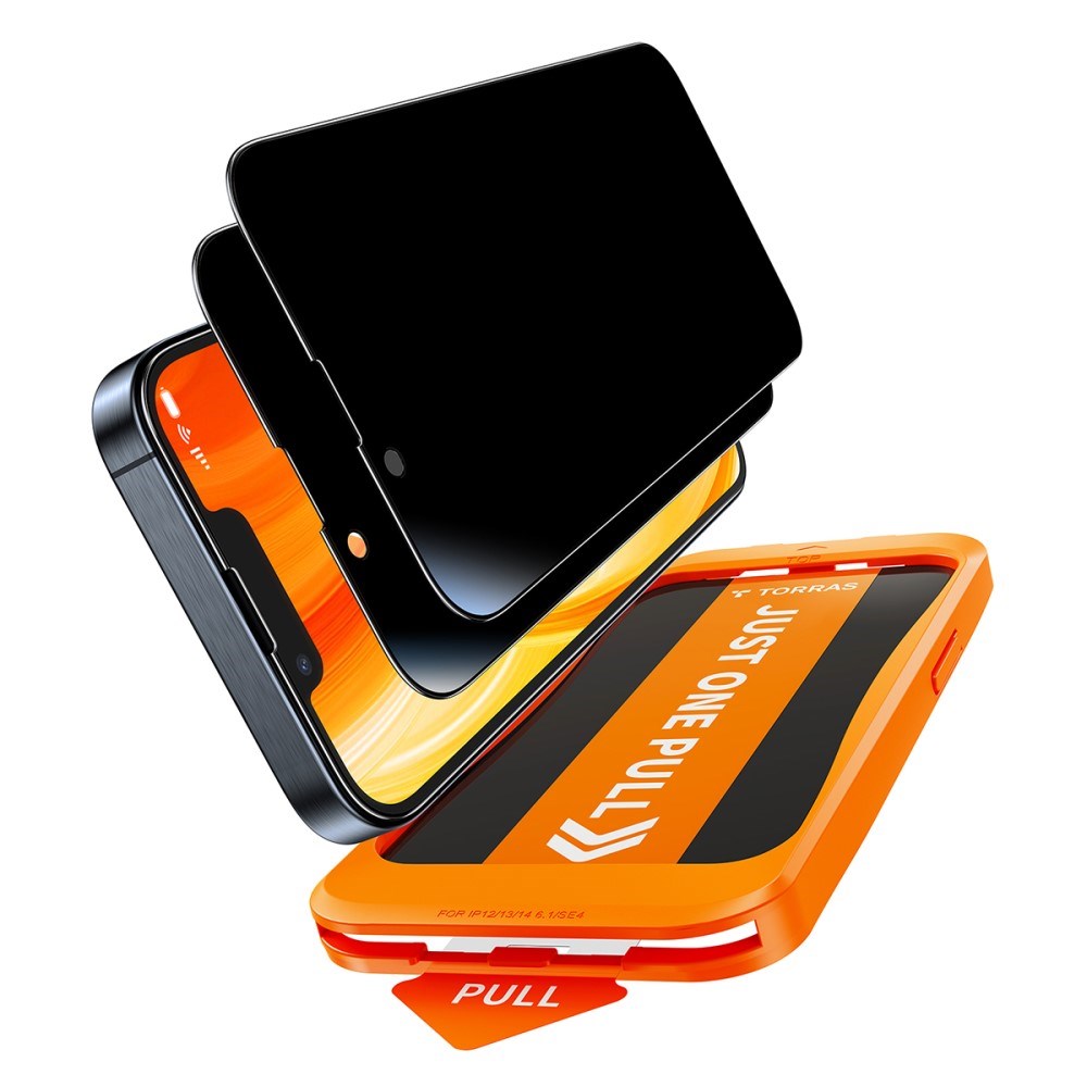 TORRAS iPhone 16e Herdet Skjermbeskyttelsesglass - Privacy Funksjon - 2 stk - Gjennomsiktig