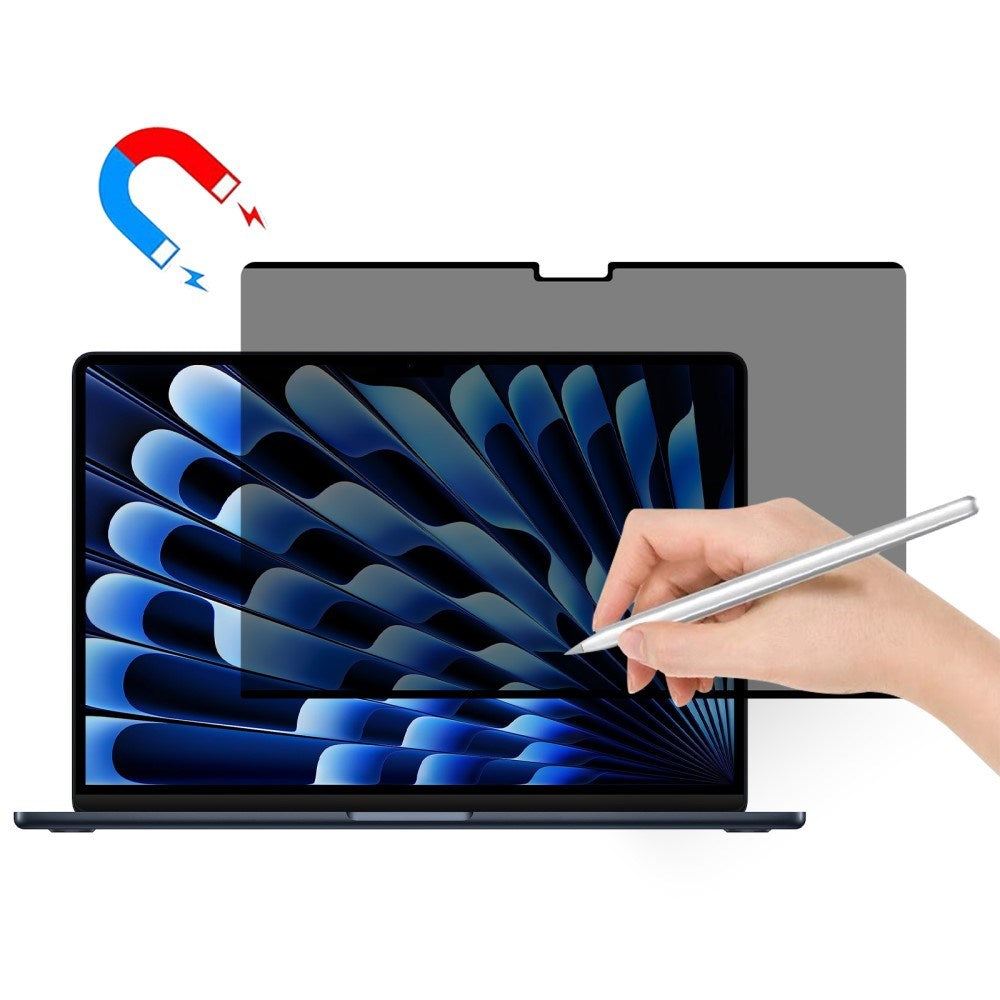 MacBook Air 15" M2/M3/M4 (2023-2025) Magnetisk Privacy Skjermbeskytter – Gjennomsiktig