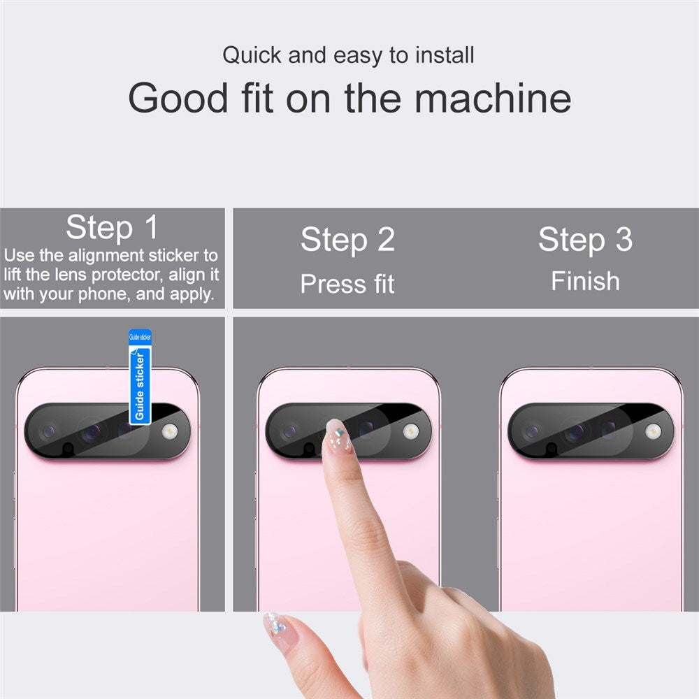 IMAK Google Pixel 10 Kameralinsebeskytter - Herdet Glass - Svart