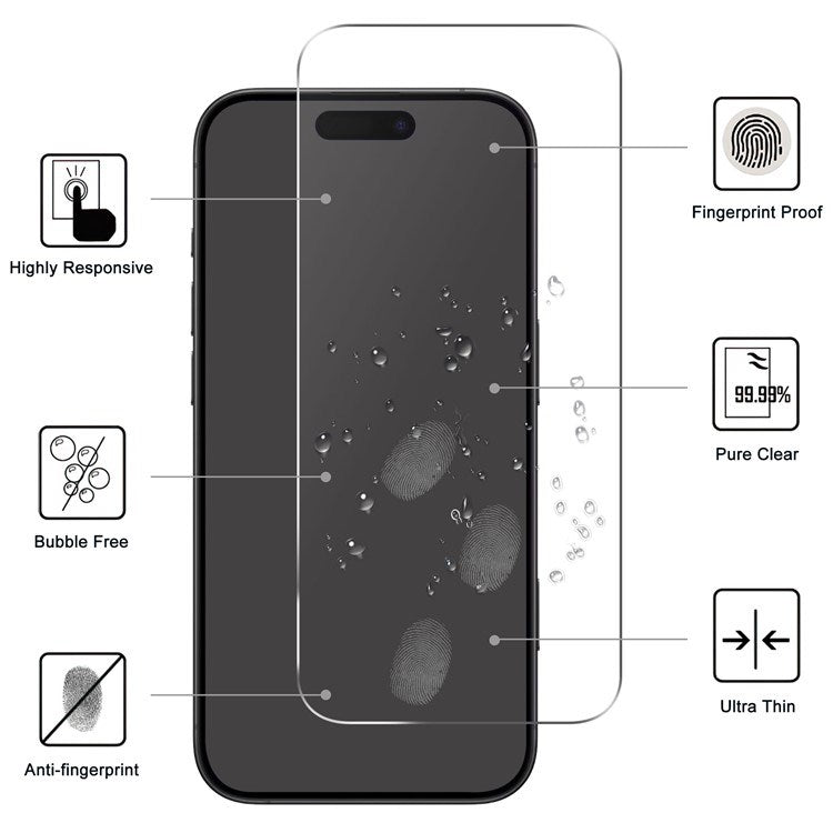 iPhone 17 Pro Max 2-i-1 Beskyttelsessett m. Herdet Skjermbeskyttelsesglass & 2 stk Kameralinsebeskyttelsesfilm - Gjennomsiktig