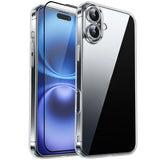 iPhone 16 RURIHAI 2-i-1 Beskyttelsessett m. Fleksibelt Plast Deksel & Skjermbeskyttelsesglass - Gjennomsiktig