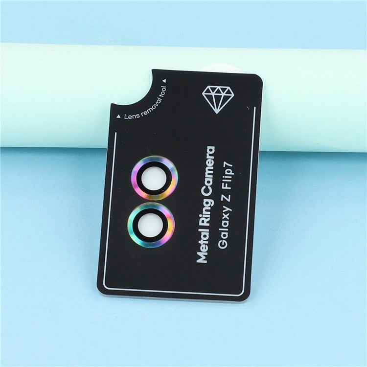 Samsung Galaxy Z Flip7 Kameralinsebeskyttelsessett - Herdet Glass - Flerfarget