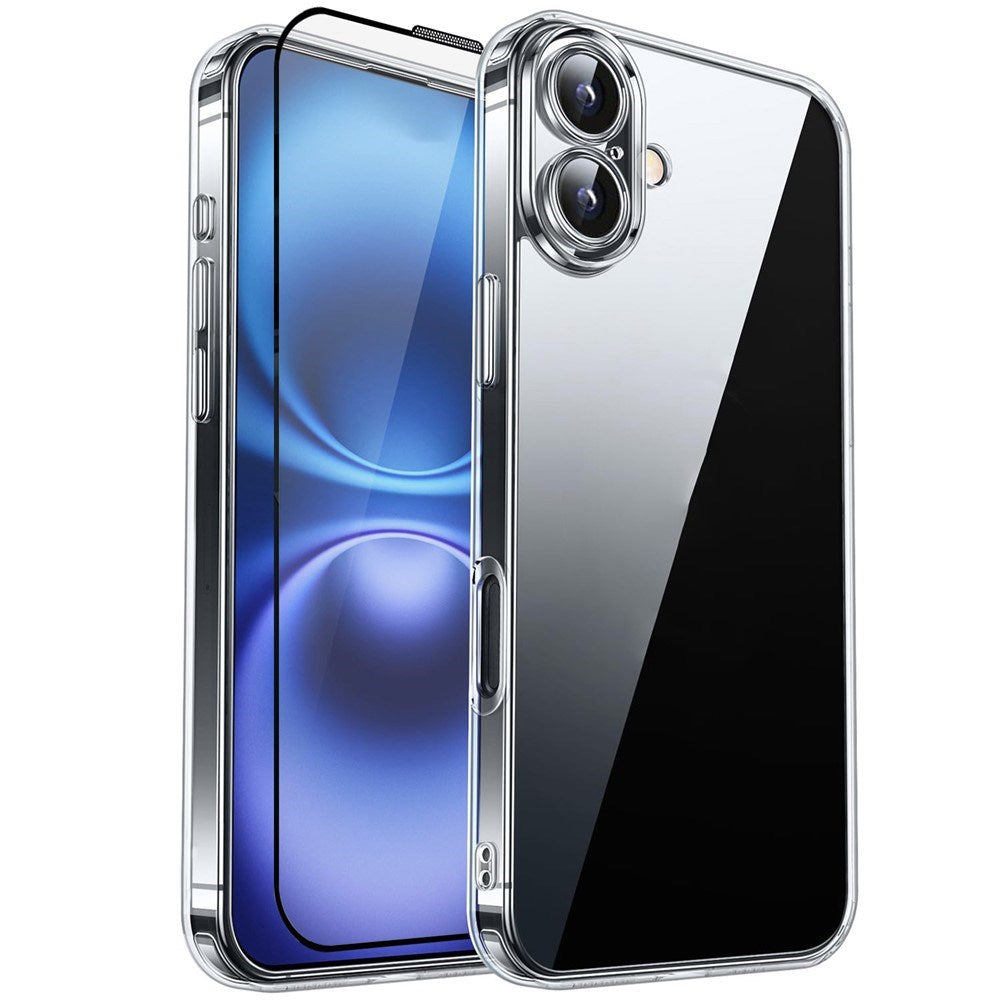 iPhone 14 RURIHAI 2-i-1 Beskyttelsessett m. Fleksibelt Plast Deksel & Skjermbeskyttelsesglass - Gjennomsiktig