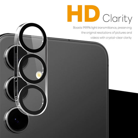 NORTHJO Samsung Galaxy S25 FE Herdet Kameralinse Glass - Gjennomsiktig / Svart