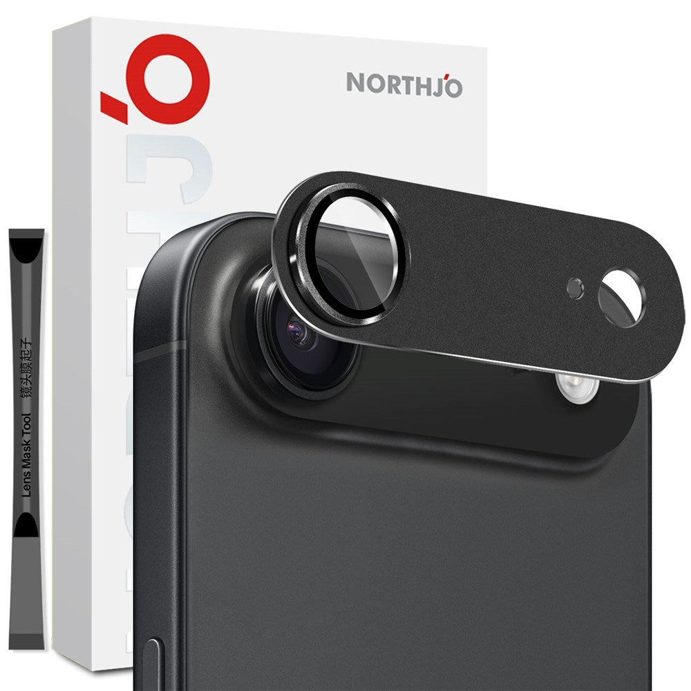 NORTHJO iPhone Air Kameralinsebeskyttelse - Matt Metall & Glass - Svart
