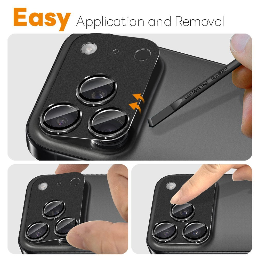 NORTHJO iPhone 17 Pro Max Kameralinsebeskyttelse - Matt Metall & Glass - Svart