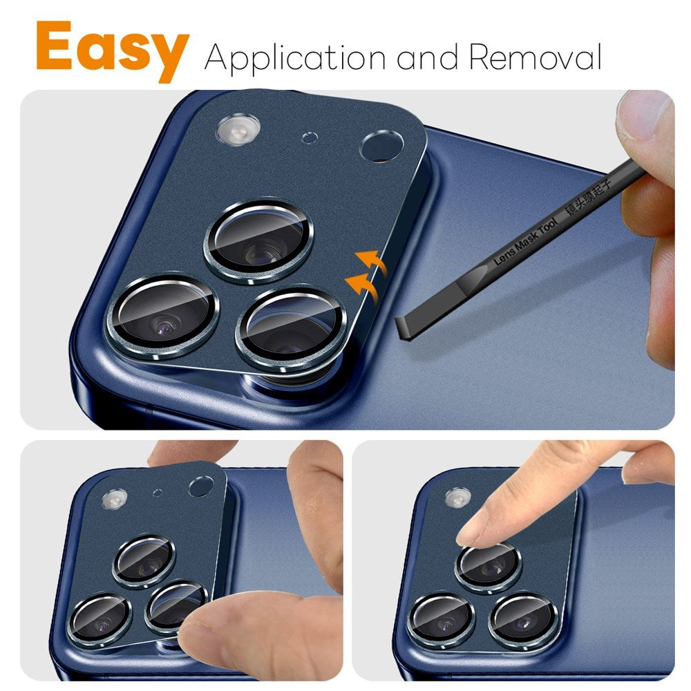NORTHJO iPhone 17 Pro Max Kameralinsebeskyttelse - Matt Metall & Glass - Blå