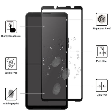Sony Xperia 10 VIII / 10 VII Herdet Glass Skjermbeskyttelse - Gjennomsiktig / Svart Kant