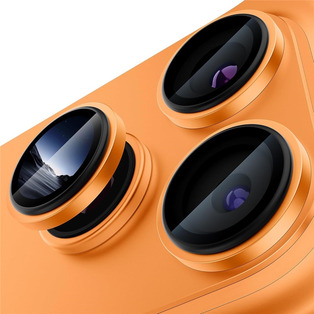 iPhone 18 Pro Kameralinsebeskyttelse - Metall & Glass - Oransje