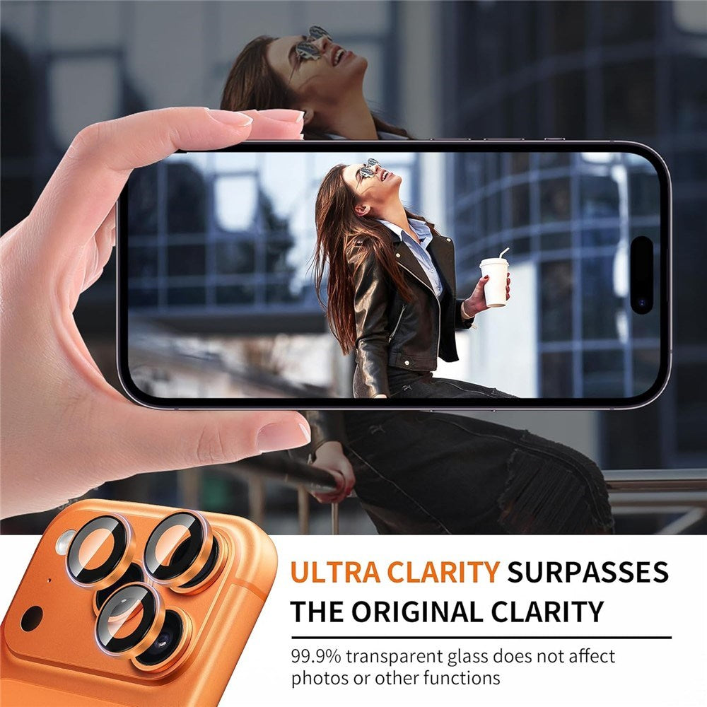 iPhone 18 Pro Kameralinsebeskyttelse - Metall & Glass - Oransje