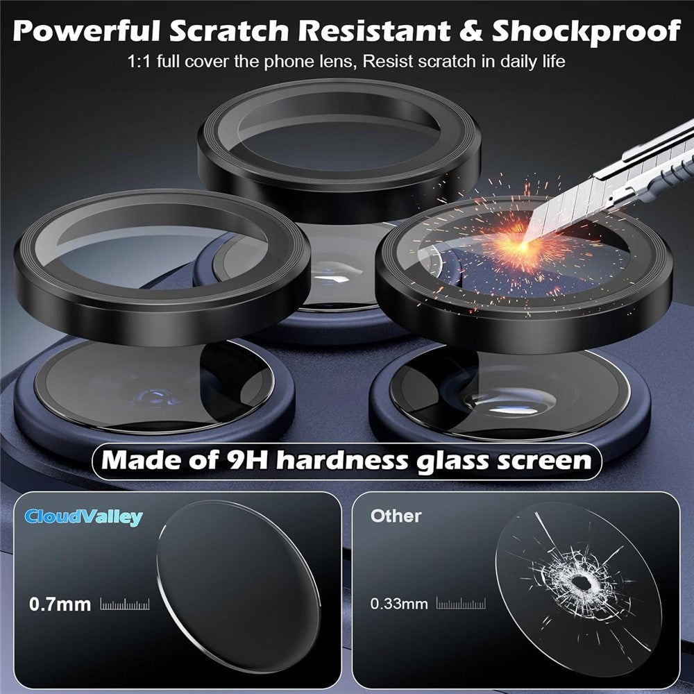 iPhone 18 Pro Kameralinsebeskyttelse - Metall & Glass - Svart