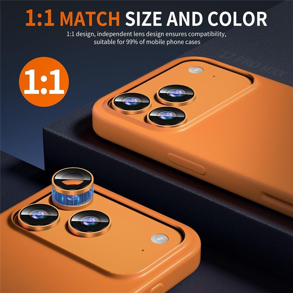 iPhone 18 Pro Max Kameralinsebeskyttelse - Metall & Glass - Oransje