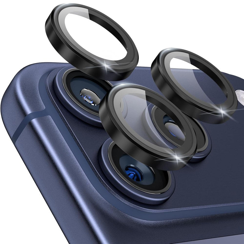 iPhone 18 Pro Max Kameralinsebeskyttelse - Metall & Glass - Svart