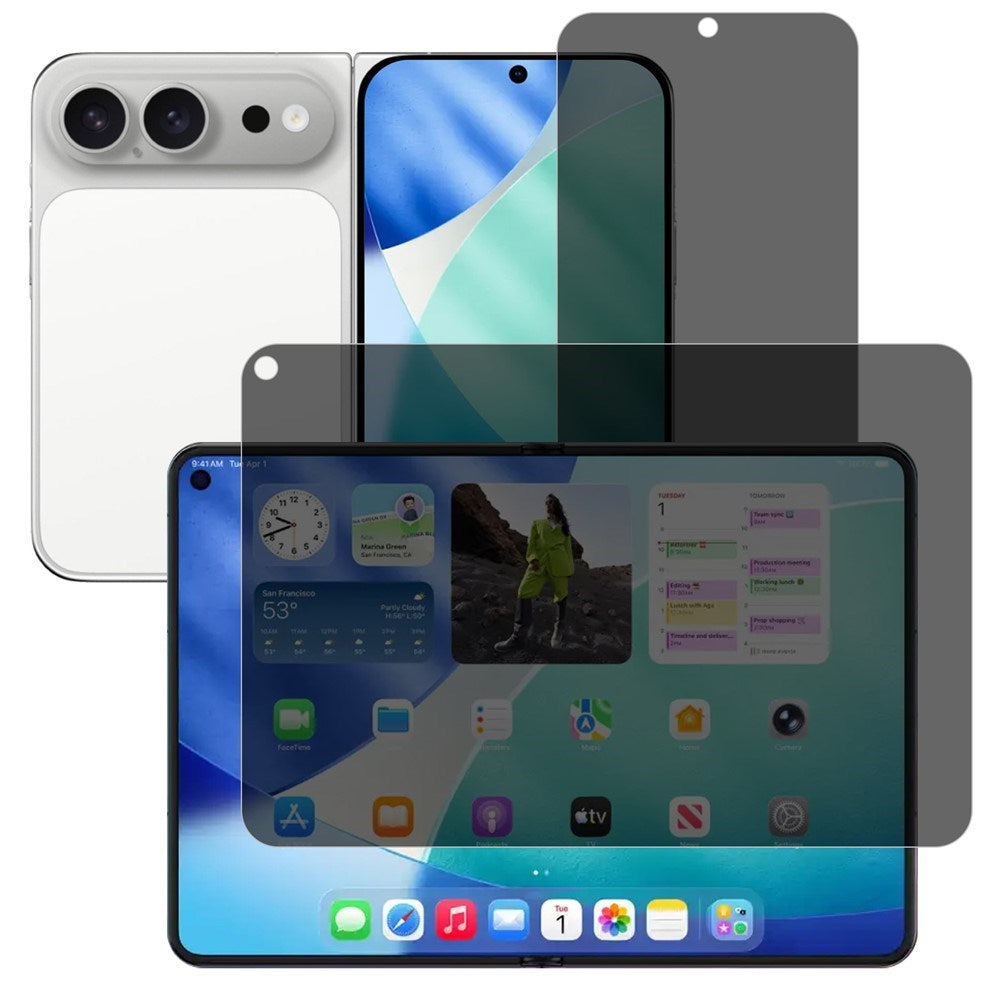 iPhone Fold Matt Skjermbeskyttelsesfilm - Privacy Funksjon - Gjennomsiktig