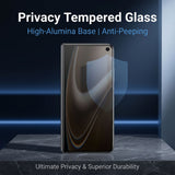 iPhone Fold Skjermbeskytter i Aluminium-Silicon Glass - Privacy Funksjon - Gjennomsiktig / Svart Kant