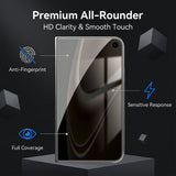 iPhone Fold Skjermbeskytter i Aluminium-Silicon Glass - Privacy Funksjon - Gjennomsiktig / Svart Kant