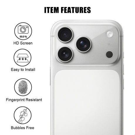 iPhone 18 Pro Herdet Kameralinse Beskyttende Glass - Gjennomsiktig