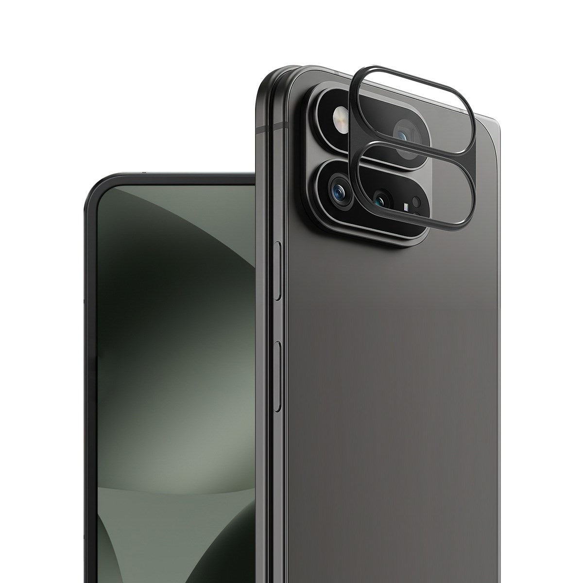 Google Pixel 11 Pro Fold IMAK Kamerabeskyttelsesglass med Metallkant - Gjennomsiktig / Svart Kant