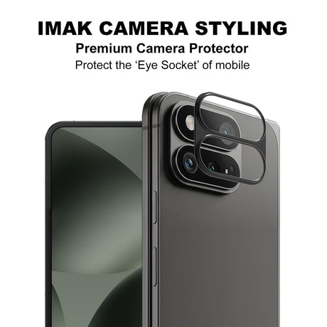Google Pixel 11 Pro Fold IMAK Kamerabeskyttelsesglass med Metallkant - Gjennomsiktig / Svart Kant