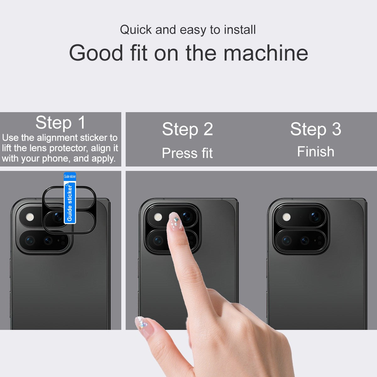 Google Pixel 11 Pro Fold IMAK Kamerabeskyttelsesglass med Metallkant - Gjennomsiktig / Svart Kant