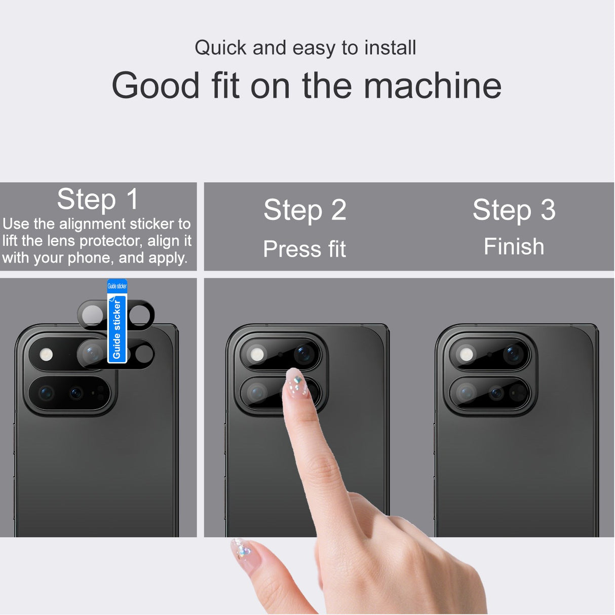 Google Pixel 11 Pro Fold IMAK Herdet Glass Kameralinsebeskytter – Svart