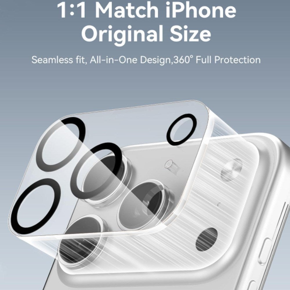 iPhone 18 Pro Herdet Kameralinse Beskyttende Glass - Gjennomsiktig / Svart