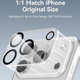 iPhone 18 Pro Max Herdet Kameralinse Beskyttende Glass - Gjennomsiktig / Svart