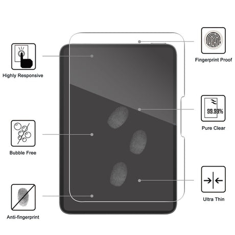 iPad Mini (2026) 8. Gen. Full Fit Herdet Skjermbeskyttelsesglass - Gjennomsiktig