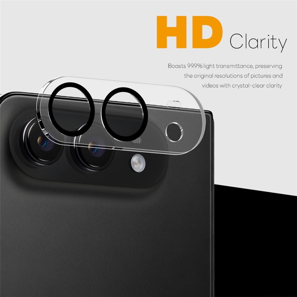 iPhone Fold NORTHJO Herdet Kameralinse Glass - 2 Stk. - Gjennomsiktig / Svart