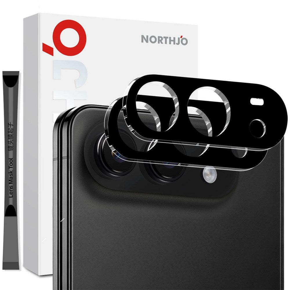 iPhone Fold NORTHJO Herdet Kameralinse Glass - 2 Stk. - Svart