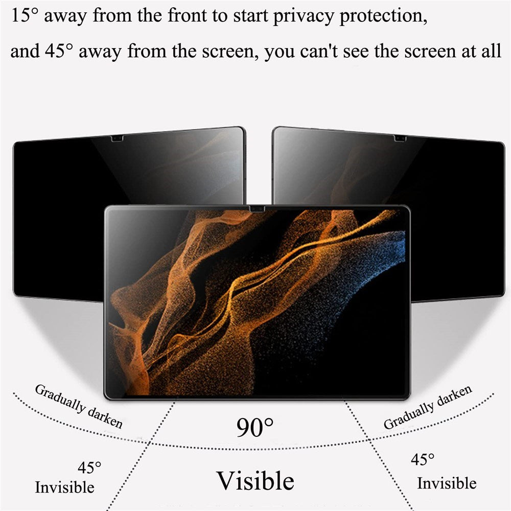 Samsung Galaxy Tab A9 Skjermbeskytter i Herdet Glass - Privacy Funksjon - Gjennomsiktig