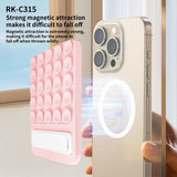 Magnetisk Silikon Sugekopp m. Kickstand - Rosa