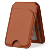 EIDERWOOD Magnetisk Kortholder for 3 Kort med Stativfunksjon - MagSafe Kompatibel - Brun