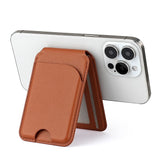 EIDERWOOD Magnetisk Kortholder for 3 Kort med Stativfunksjon - MagSafe Kompatibel - Brun