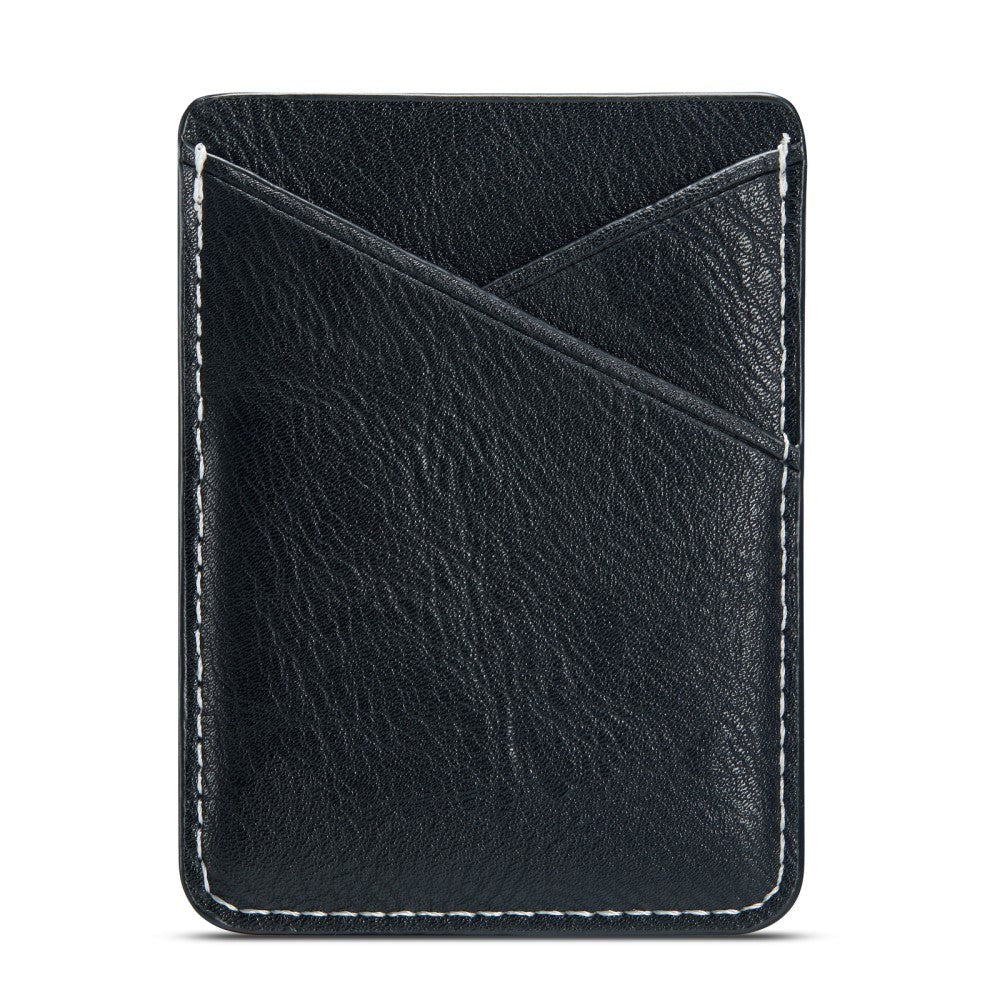 Skinn Back Card Holder Stick-on - Svart