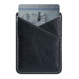 Skinn Back Card Holder Stick-on - Svart