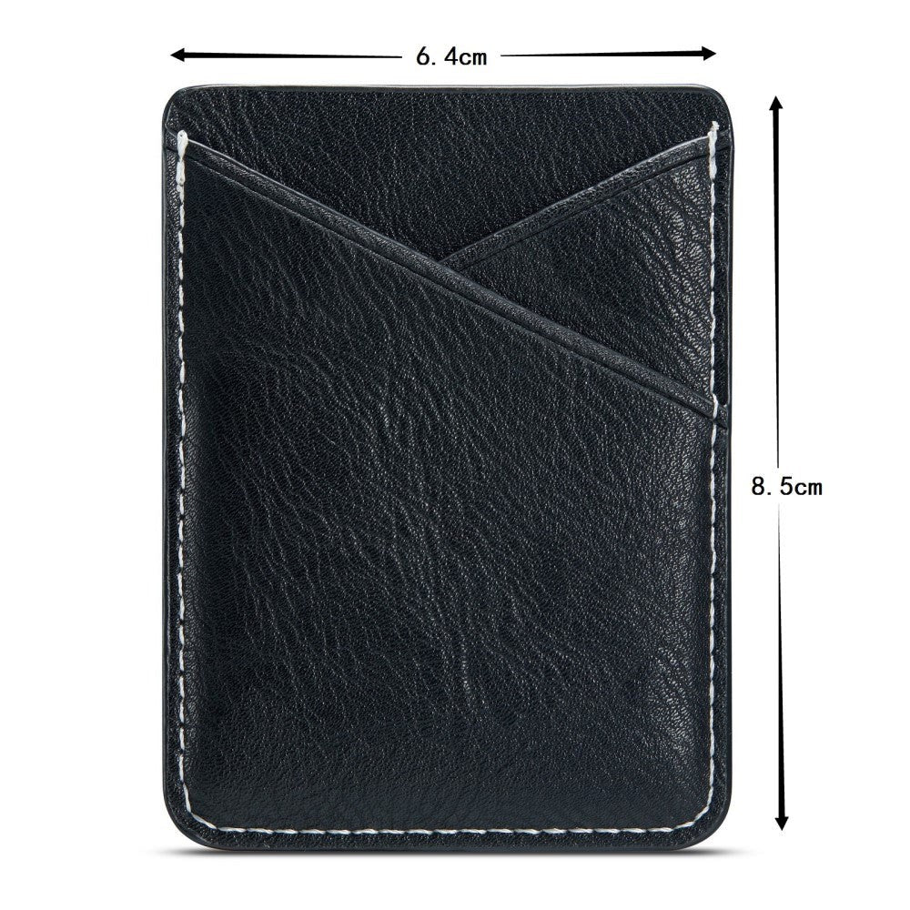 Skinn Back Card Holder Stick-on - Svart